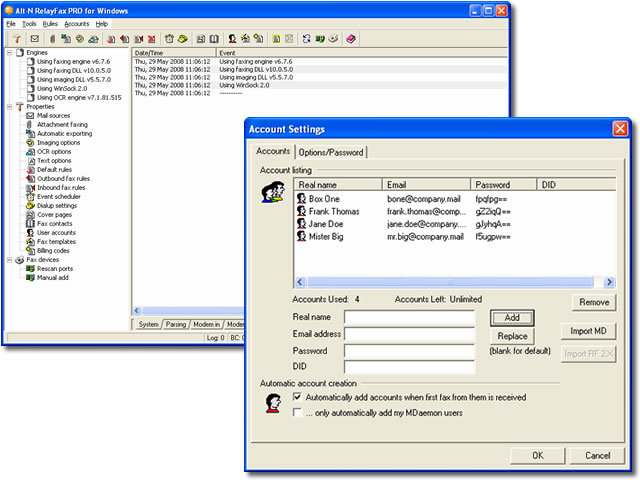 RelayFax Network Fax Manager Screenshot